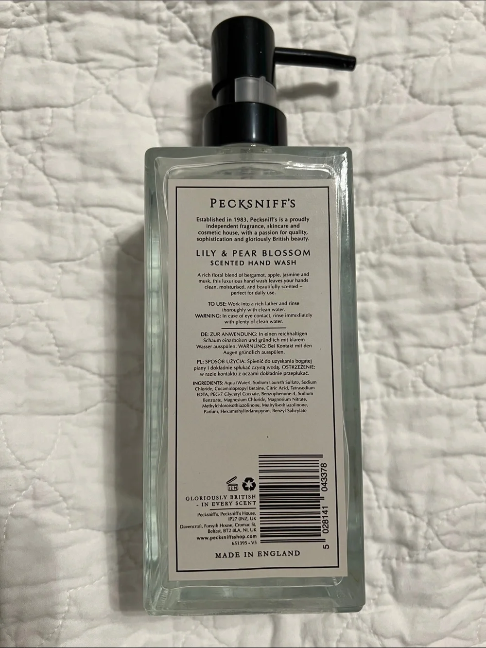 Pecksniff’s hand wash Lily & Pear Blossom